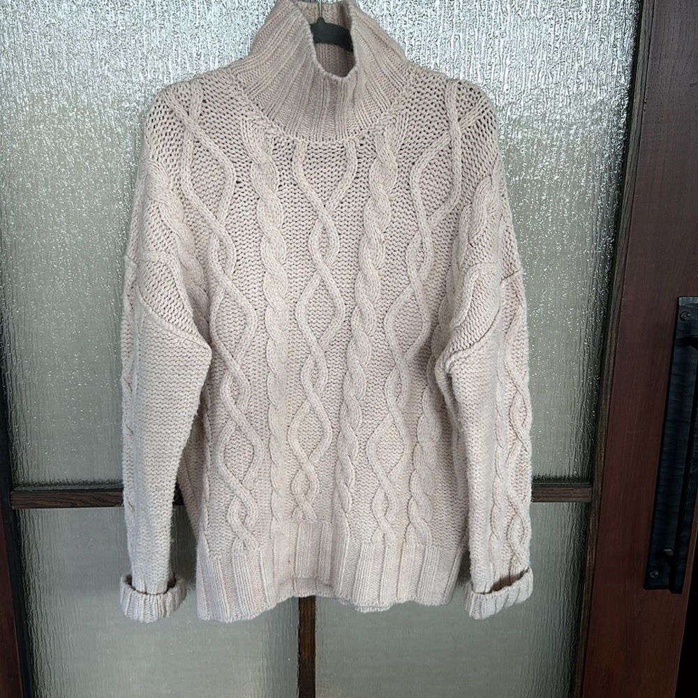 Vanessa Bruno Sahel Cable Knit Turtleneck Sweater size Large